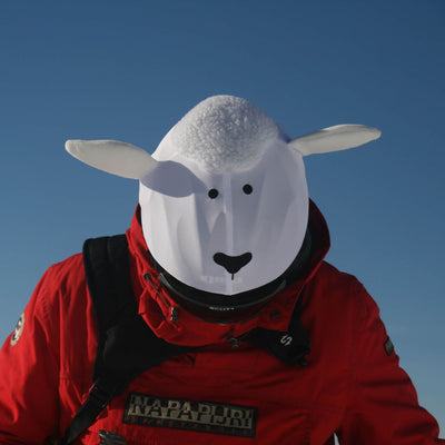 Coolcasc Animals Helmet Cover White Sheep