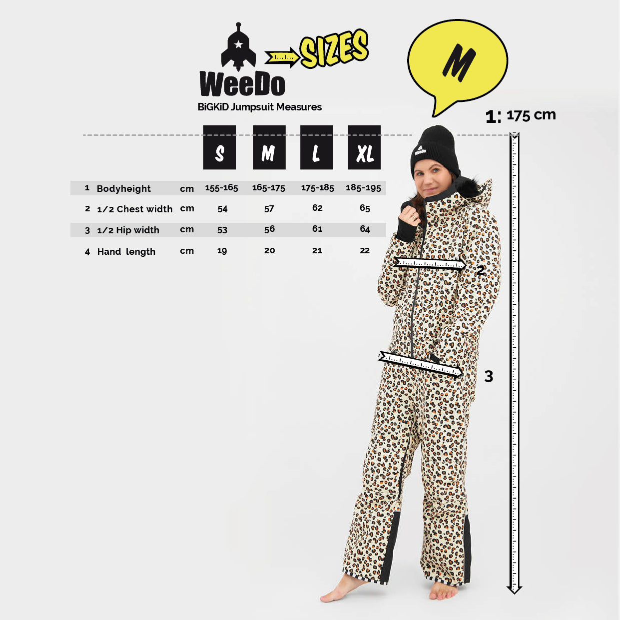 WeeDo Adult Snow Suit & Mittens Leopard - Coming Soon