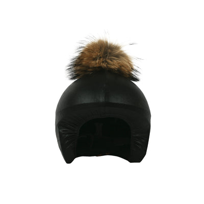 Coolcasc Exclusive Helmet Cover Black Brown Pom