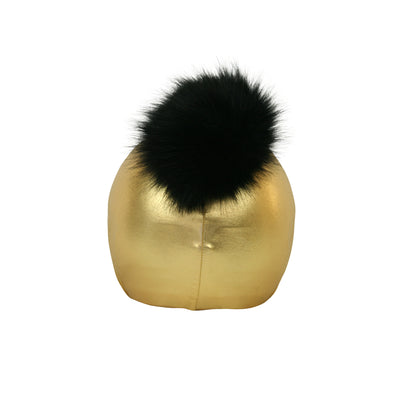 Coolcasc Exclusive Helmet Cover Gold Black Pom