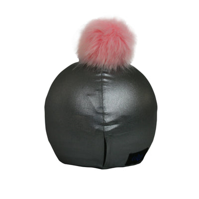 Coolcasc Exclusive Helmet Cover Grey Pink Pom