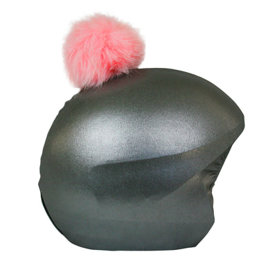 Coolcasc Exclusive Helmet Cover Grey Pink Pom