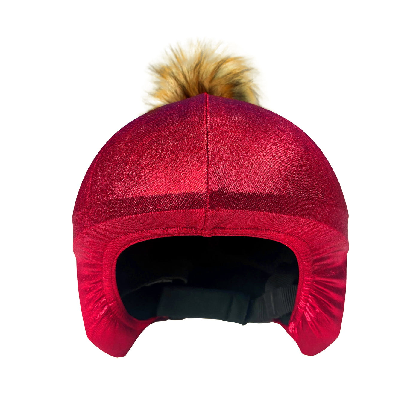 Coolcasc-Exclusive Helmet Cover Red Brown Pom