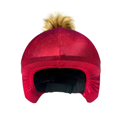 Coolcasc-Exclusive Helmet Cover Red Brown Pom