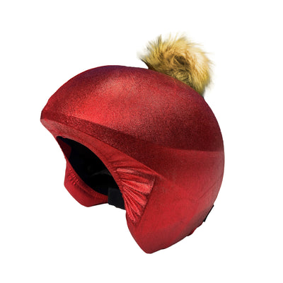 Coolcasc-Exclusive Helmet Cover Red Brown Pom
