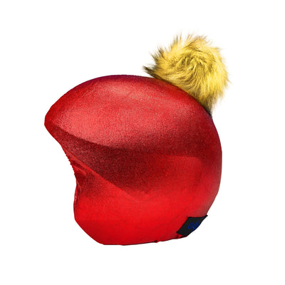 Coolcasc-Exclusive Helmet Cover Red Brown Pom