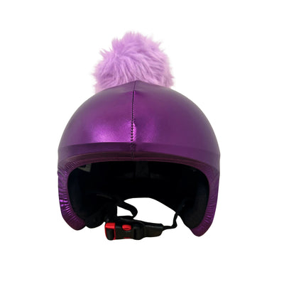 Coolcasc Exclusive Helmet Cover Purple Pink Pom