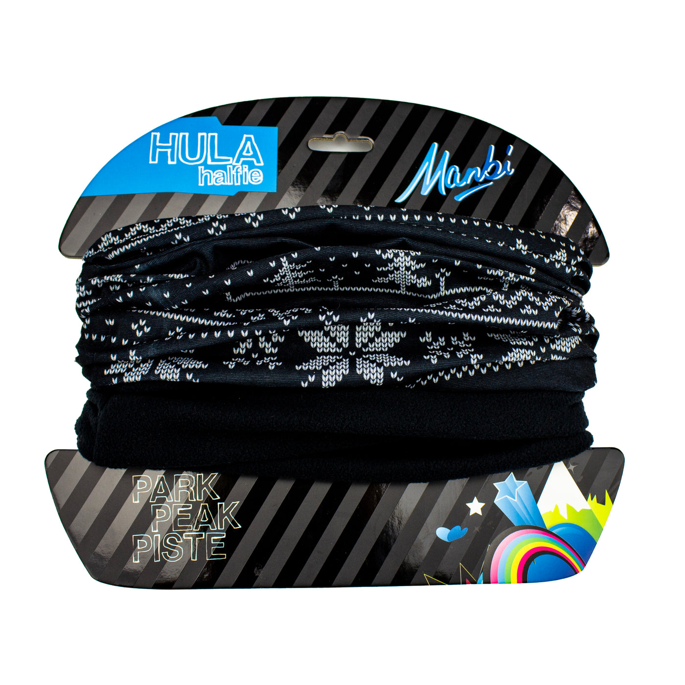 Manbi Hula Halfie Thermal Neck Warmer Pattern Alpine Black