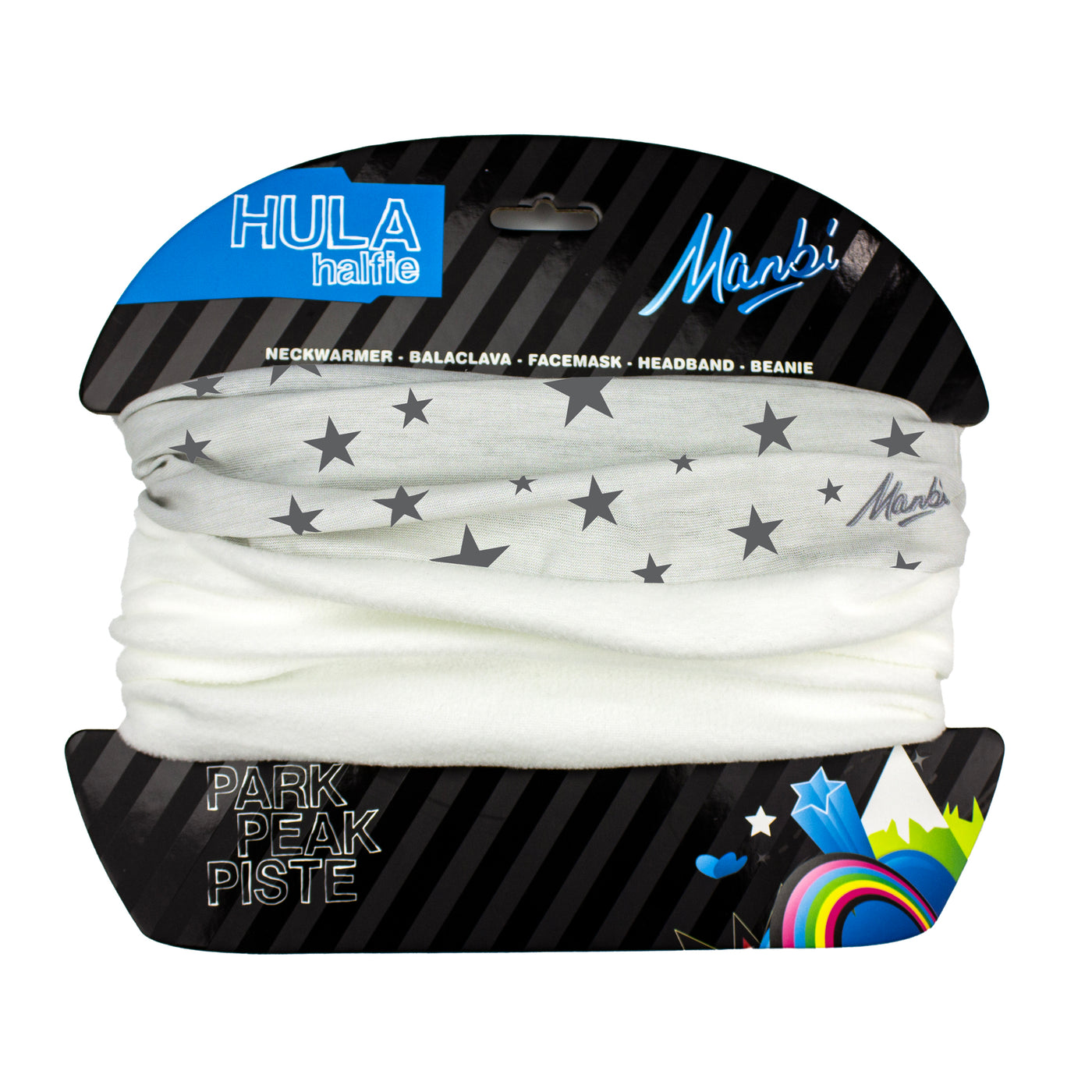 Manbi Hula Halfie Thermal Neck Warmer Pattern Stars White