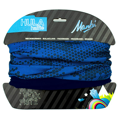 Manbi Hula Halfie Thermal Neck Warmer Pattern Hexagon Blue