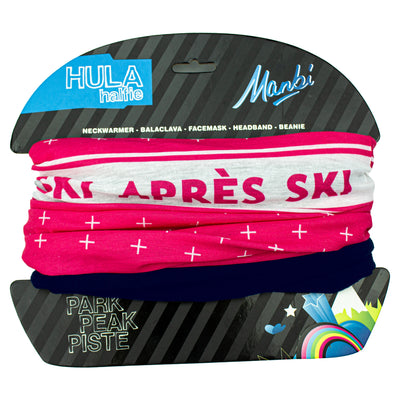 Manbi Hula Halfie Thermal Neck Warmer Pattern Apres Ski Pink