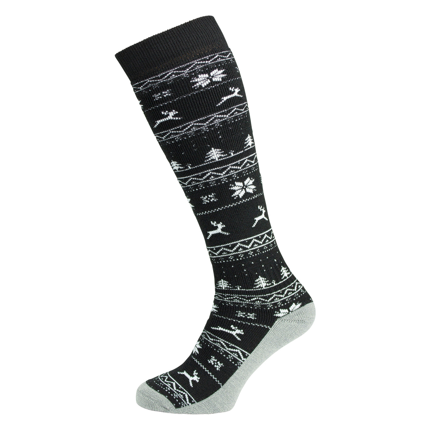 Manbi-PPP Performance Patterned Ski Sock Alpine Black