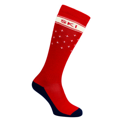 Manbi-PPP Performance Patterned Ski Sock Apres Ski Red