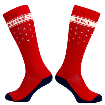 Manbi-PPP Performance Patterned Ski Sock Apres Ski Red