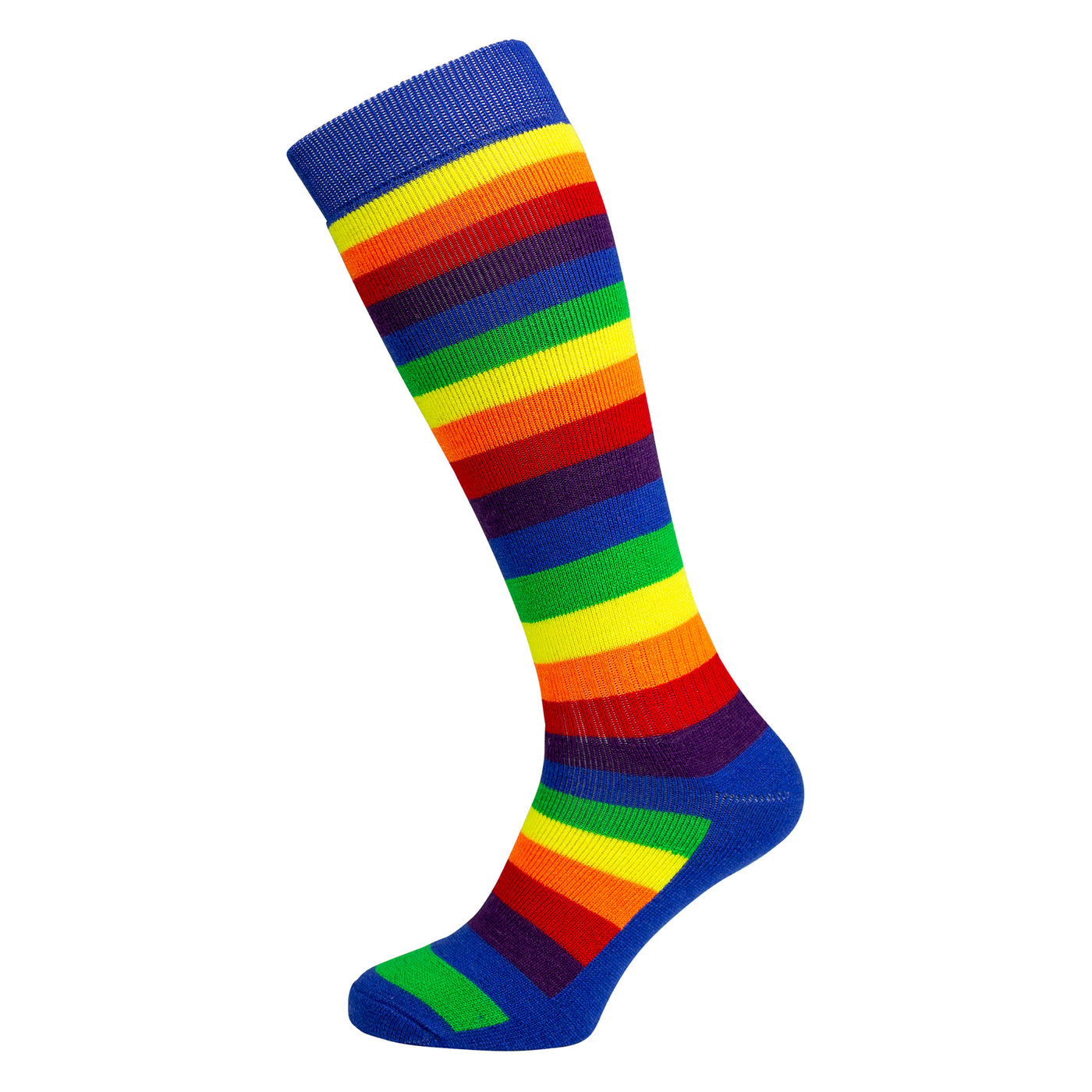 Manbi-PPP Performance Patterned Ski Sock Rainbow Blue