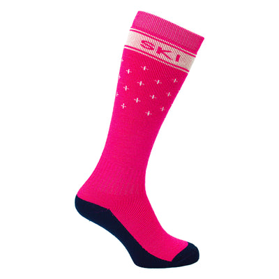Manbi-PPP Performance Patterned Ski Sock Apres Ski Pink