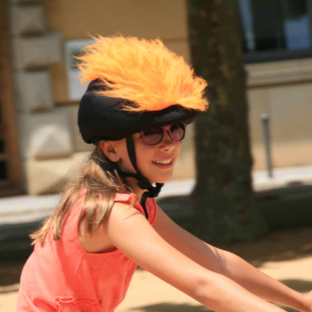 Coolcasc Show Time Helmet Cover Furry Orange