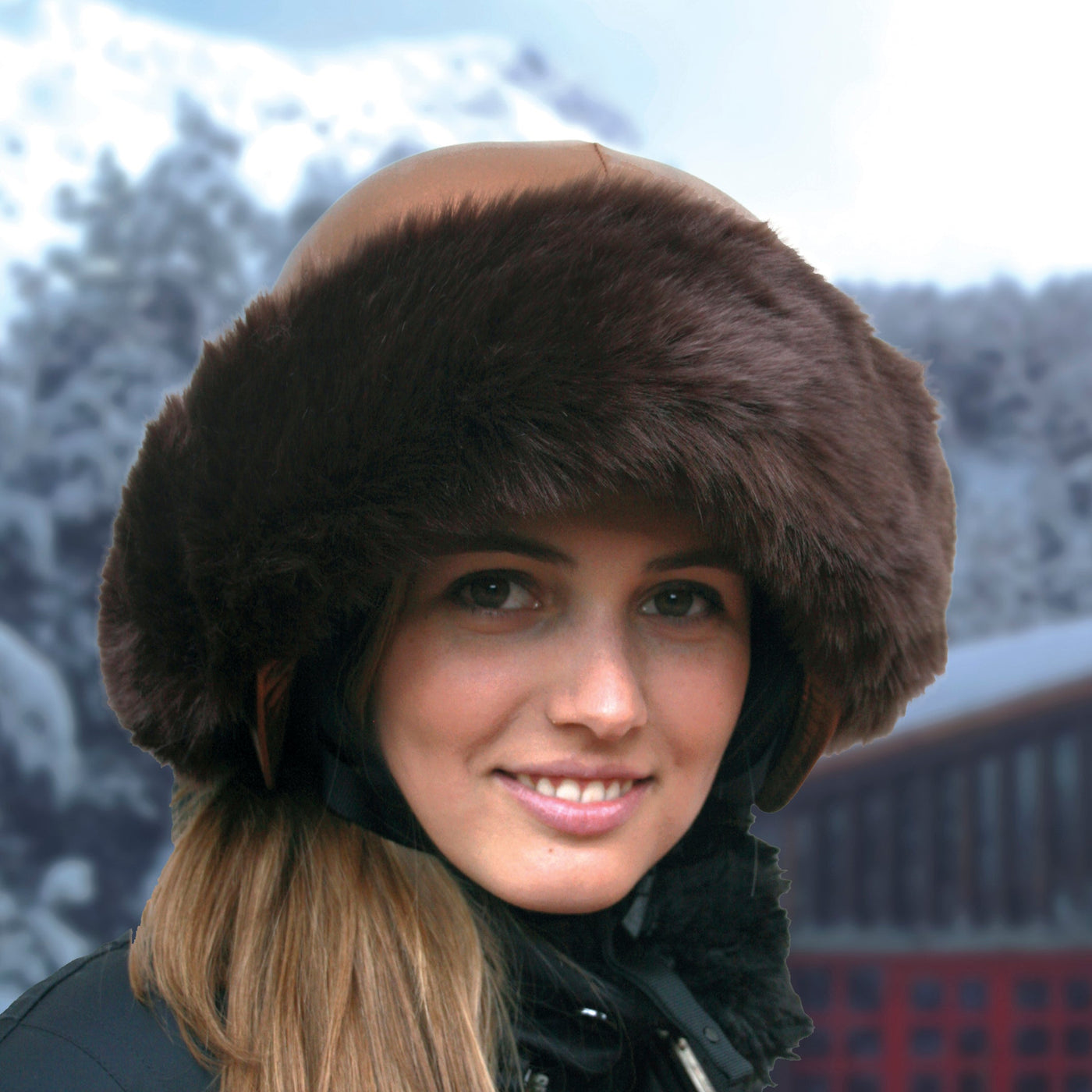 Coolcasc Exclusive Helmet Cover Bronze Brown Fur