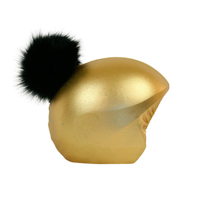 Coolcasc Exclusive Helmet Cover Gold Black Pom