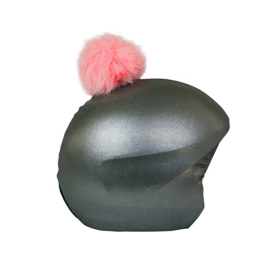 Coolcasc Exclusive Helmet Cover Grey Pink Pom