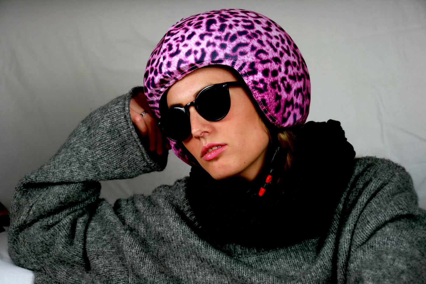 Coolcasc Printed Cool Helmet Cover Pink Leopard