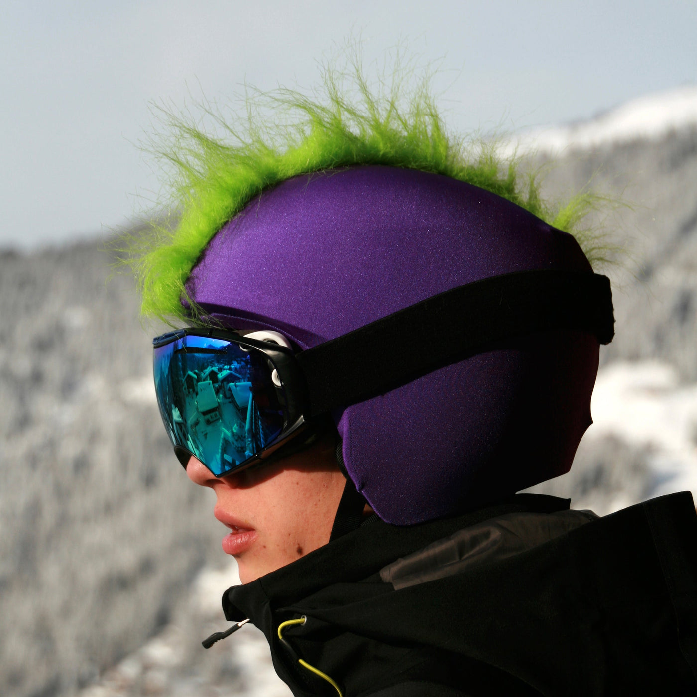 Coolcasc Show Time Helmet Cover Green Mohican