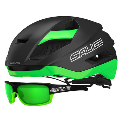Salice Levante Helmet Black-Green- DISCONTINUED