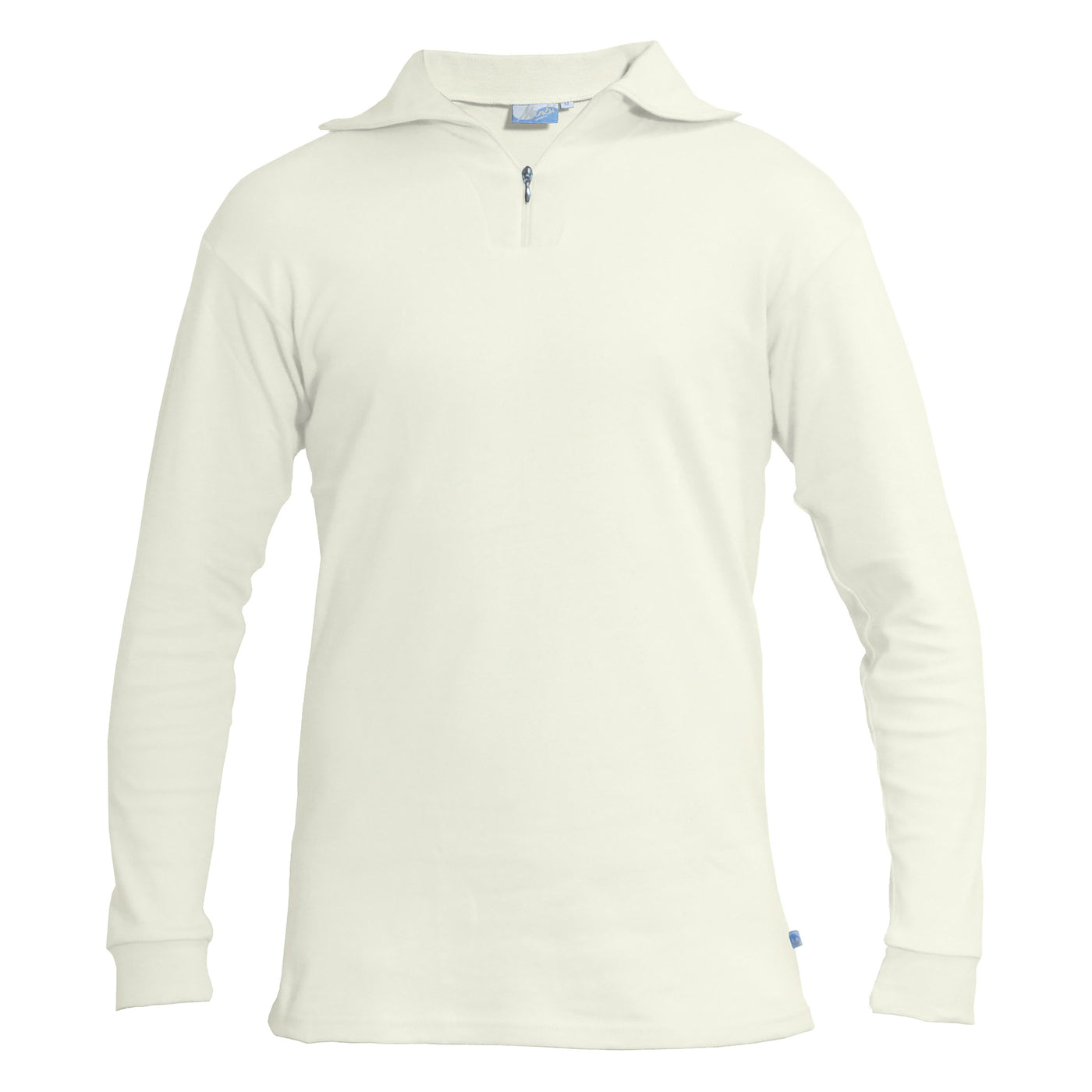 Manbi Adult Cotton Zip Polo Winter White