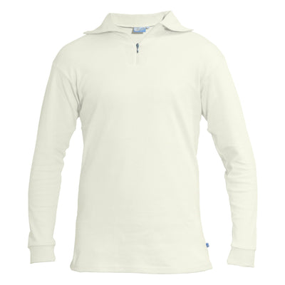 Manbi Adult Cotton Zip Polo Winter White