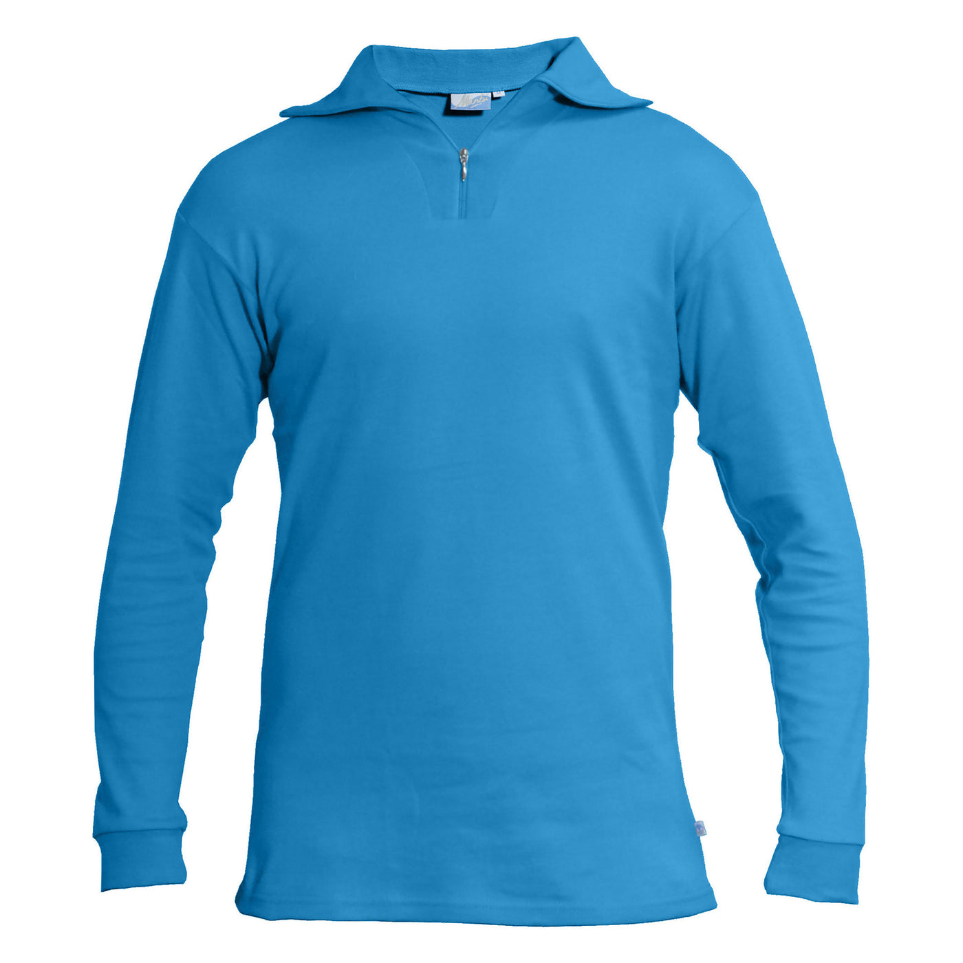 Manbi Adult Cotton Zip Polo Electric Blue
