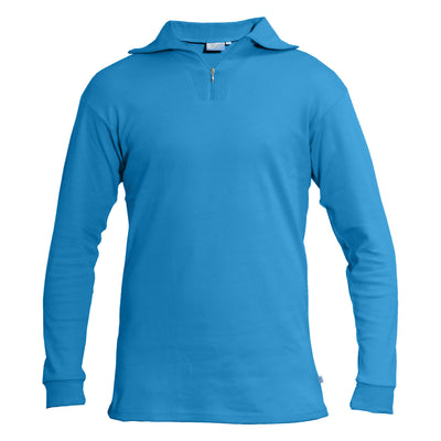 Manbi Adult Cotton Zip Polo Electric Blue