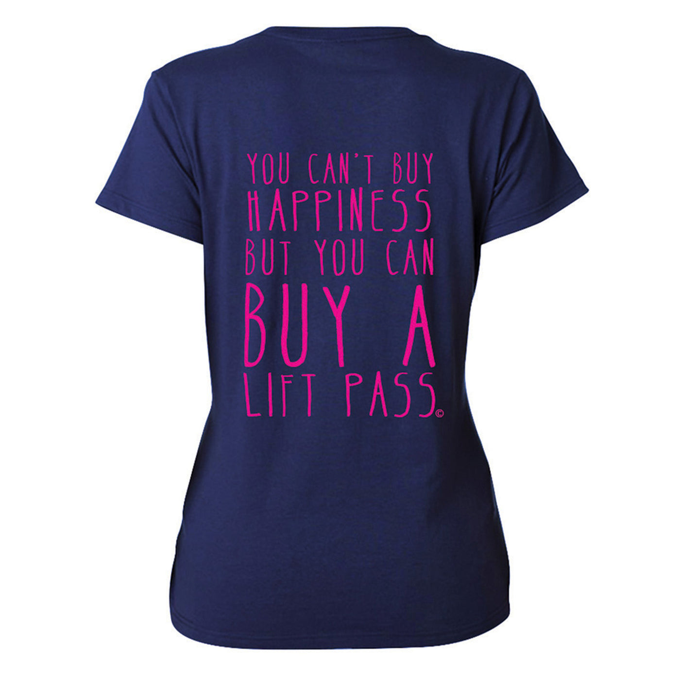 Manbi Ladies Apres-Tee T-Shirt Navy/Neon Pink