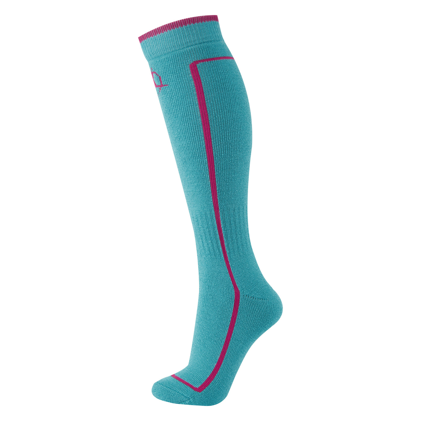Manbi-PPP Performance Ski Sock Turquoise/Raspberry
