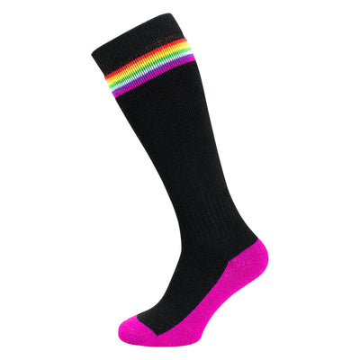 Manbi-PPP Performance Patterned Ski Sock Multi Stripes Black