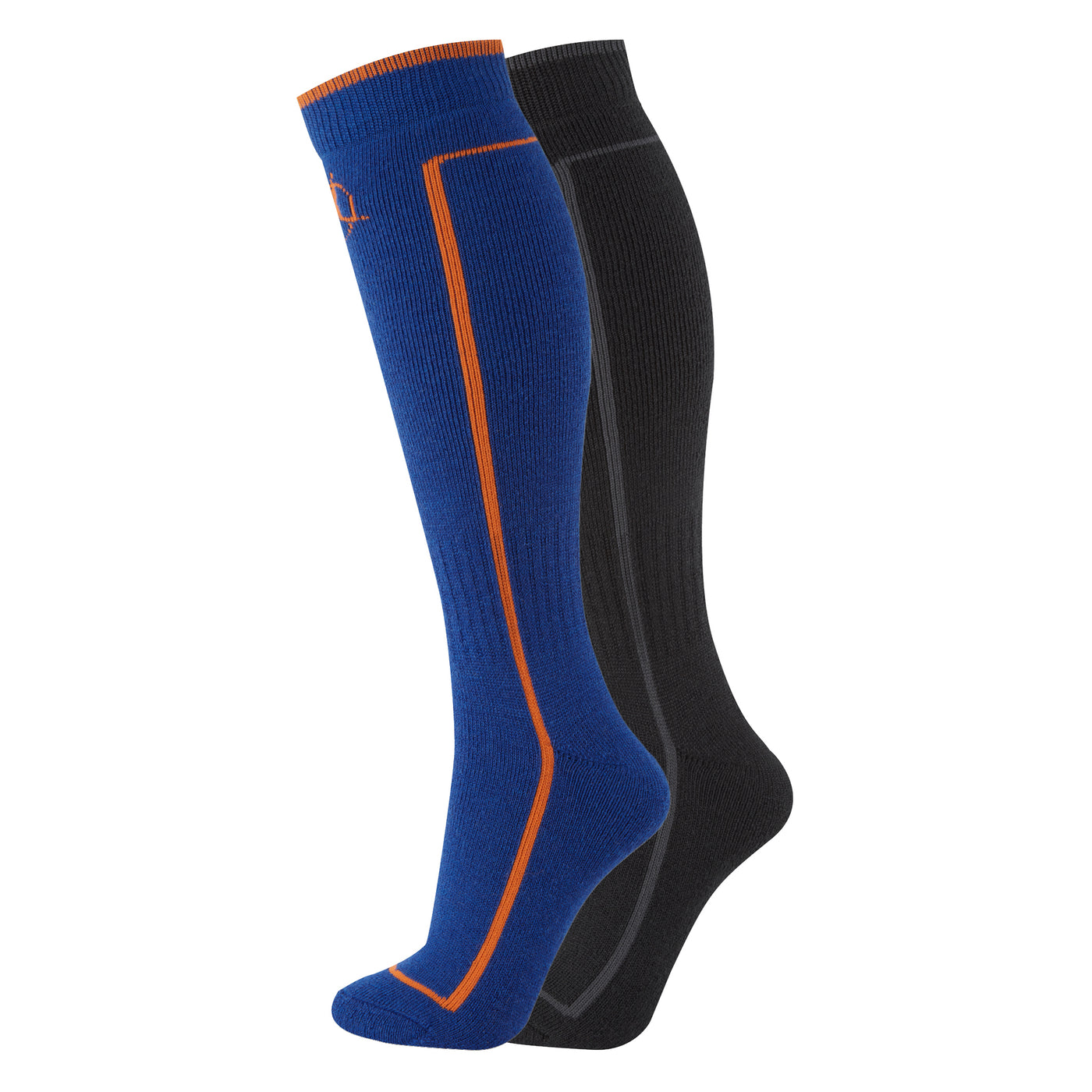 Manbi-PPP Performance Ski Sock Twin Pack Black/Olympic Blue