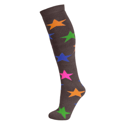 Manbi-PPP Patterned Tube Sock Stars Neon