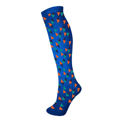 Manbi-PPP Patterned Tube Sock Triangles Blue
