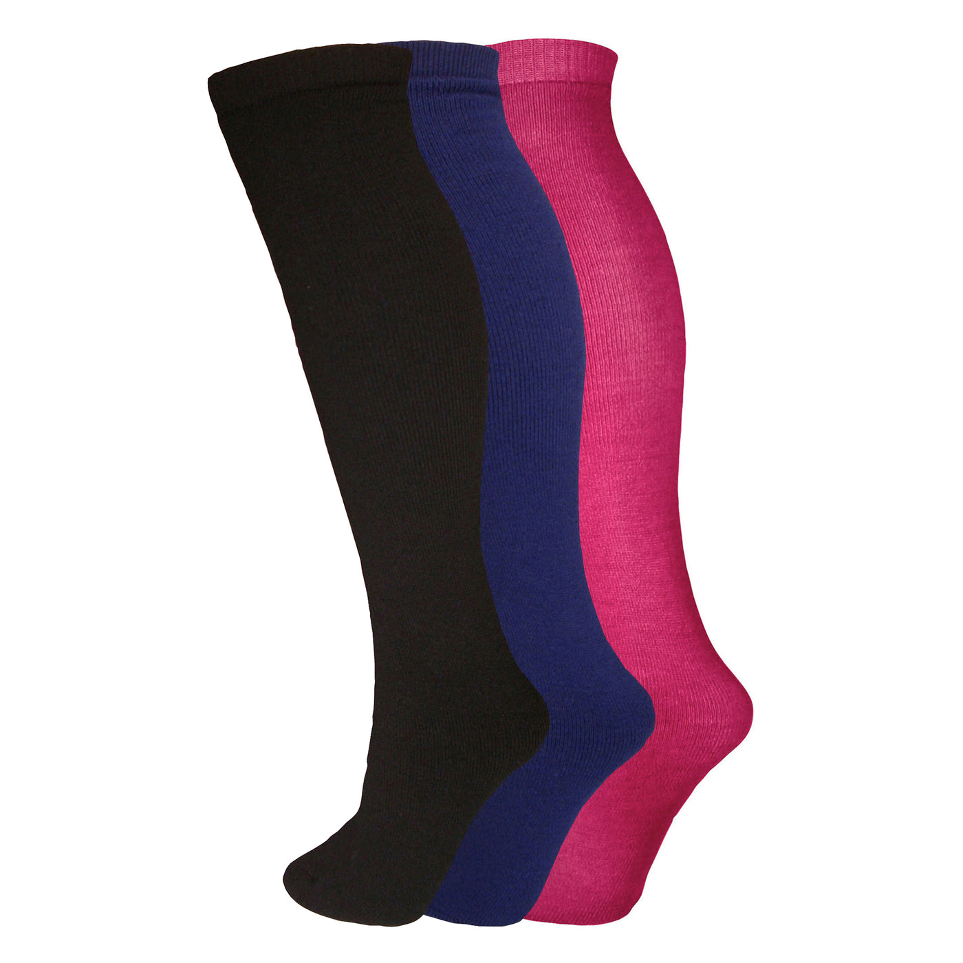 Manbi-PPP Adult Essential Tube Sock Triple Pack Black/Navy/Raspberry