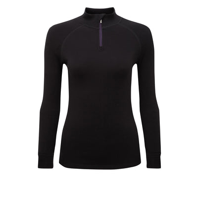 Steiner Ladies Soft-Tec Half Zip Thermal Top Black/Purple