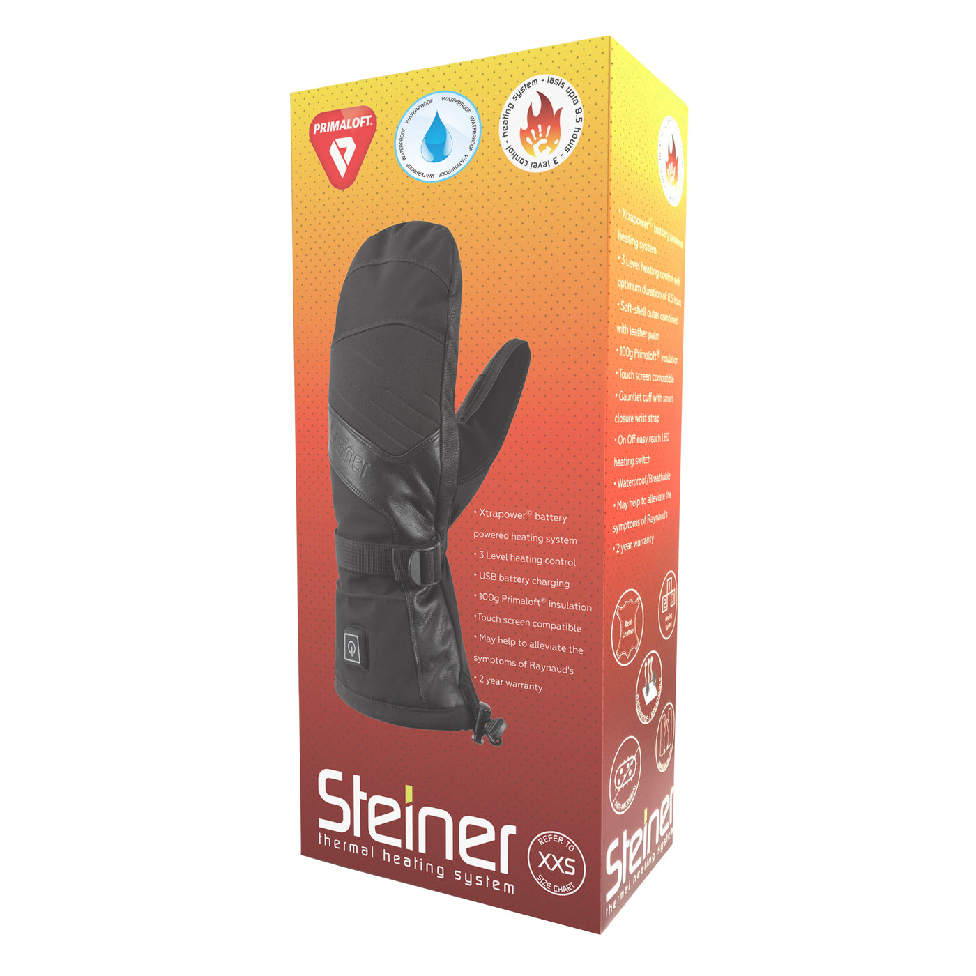 Steiner Adult Radiator Battery Heated Mitten Black